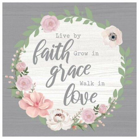 YOUNGS Wood Faith Grace Love Wall Plaque 38612